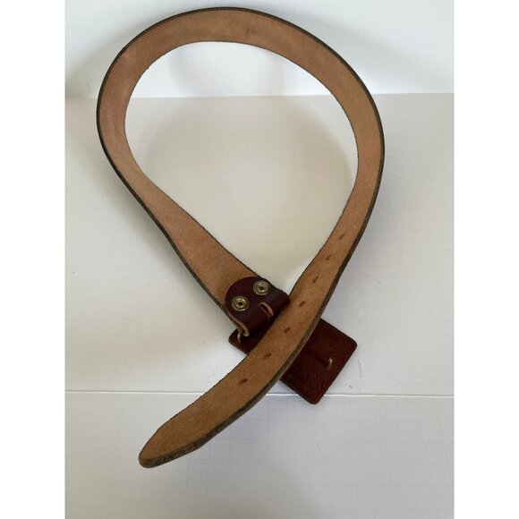 Vtg 1973 Handmade In Tlaquepaque Mexico Metal Belt Buckle & Leather Belt 42 - Picture 7 of 7